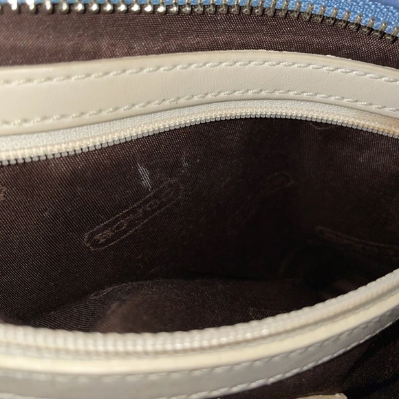 Coach Cadet Blue & Ivory Leather Satchel - Picture 13 of 14